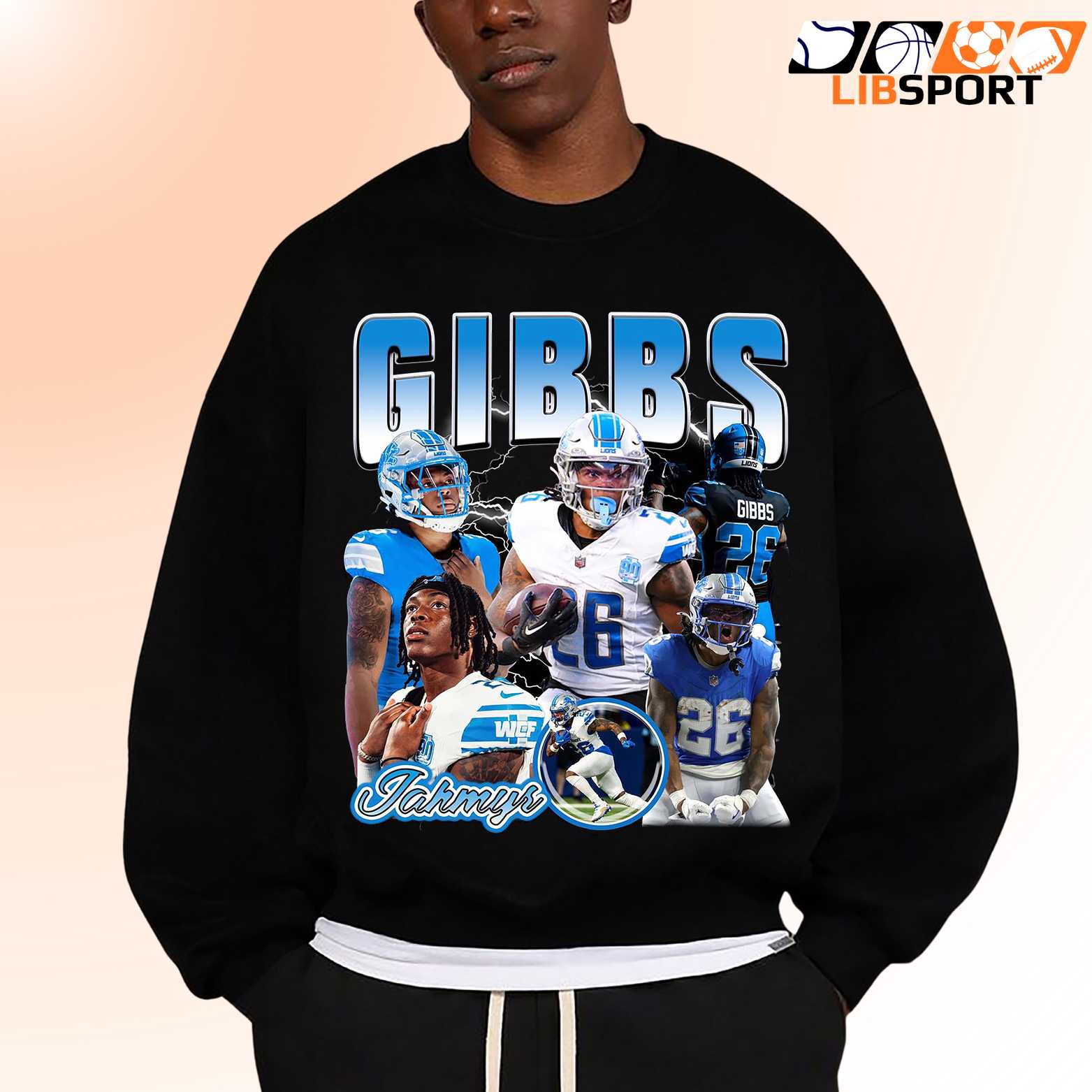 Detroit Lions Jahmyr Gibbs Shirt, Nfl Game Day Streetwear Tee, Unisex T Shirt